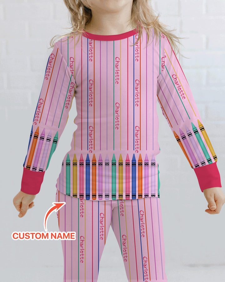 Zweiteiliges Langarm-Pyjama-Set mit Sommerfrüchten