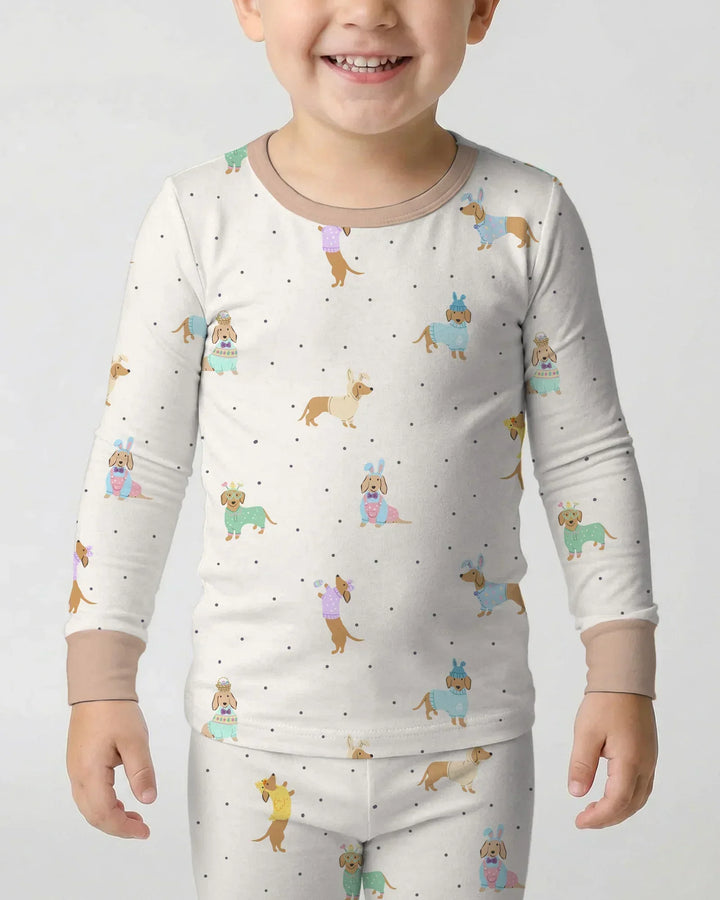 Zweiteiliges Langarm-Pyjama-Set mit Sommerfrüchten