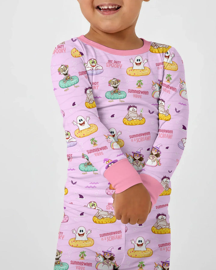 Zweiteiliges Langarm-Pyjama-Set mit Sommerfrüchten