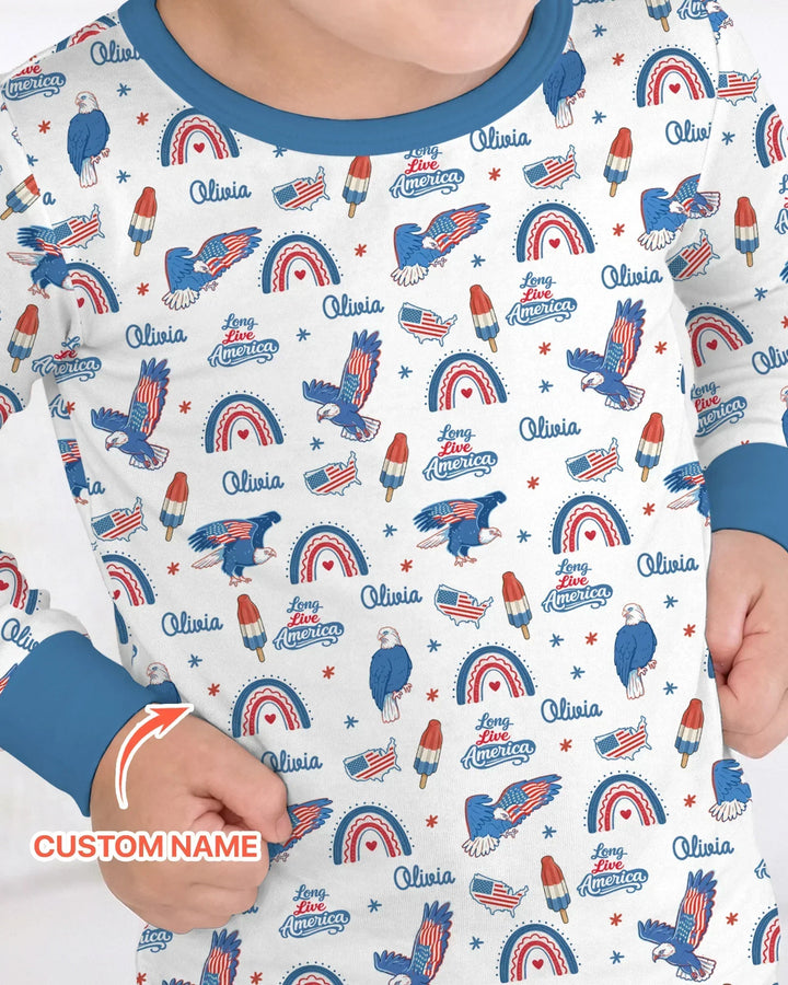 Zweiteiliges Langarm-Pyjama-Set mit Sommerfrüchten