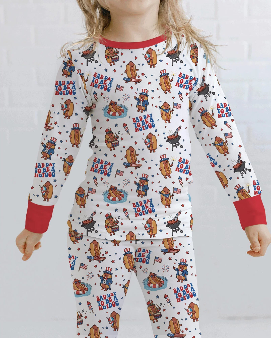 Zweiteiliges Langarm-Pyjama-Set mit Sommerfrüchten