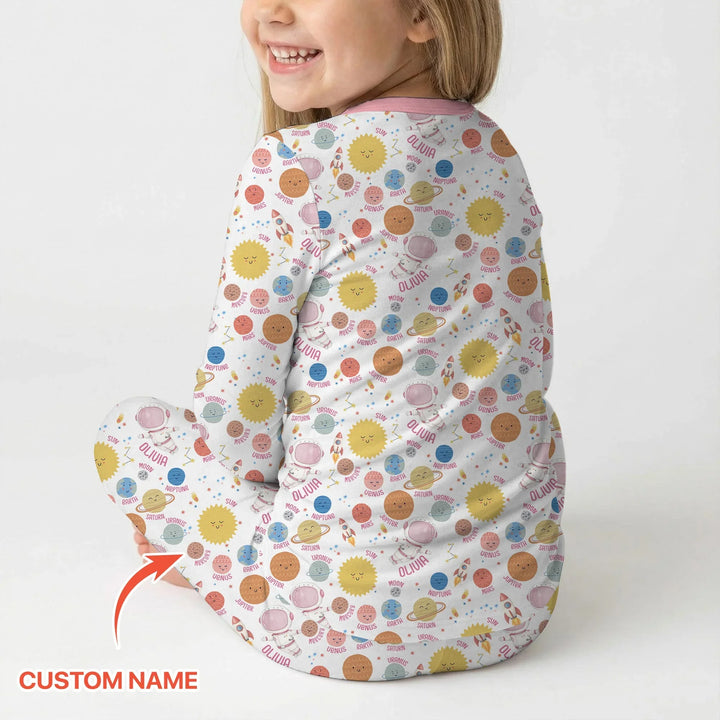 Zweiteiliges Langarm-Pyjama-Set mit Sommerfrüchten