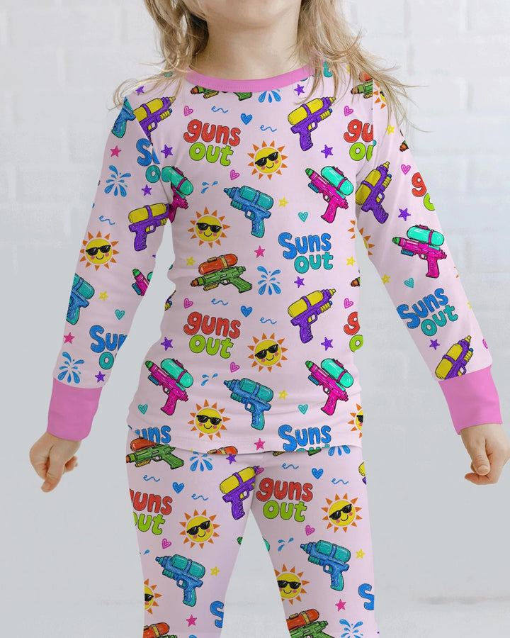 Zweiteiliges Langarm-Pyjama-Set mit Sommerfrüchten