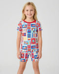 Template Zweiteiliges Pyjama-Set mit kurzen Ärmeln und Shorts