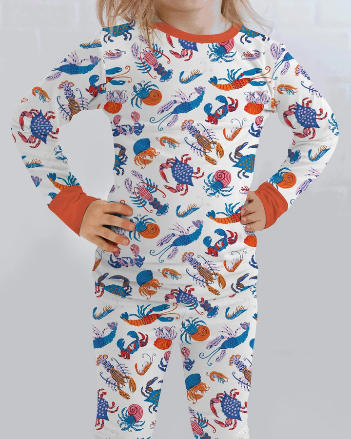 Zweiteiliges Langarm-Pyjama-Set mit Sommerfrüchten
