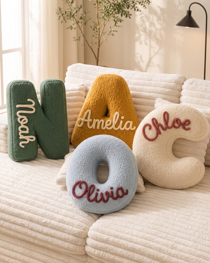 Cozy Initial Custom Letter Pillow
