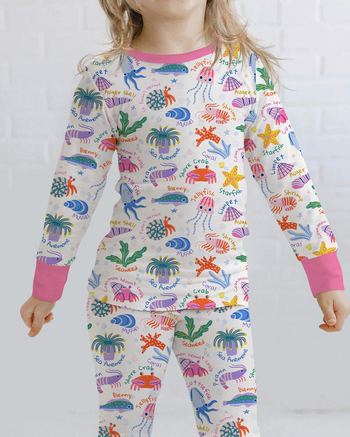 Tide Pool Pals Bamboo Two Piece Long Sleeve Pajama Set