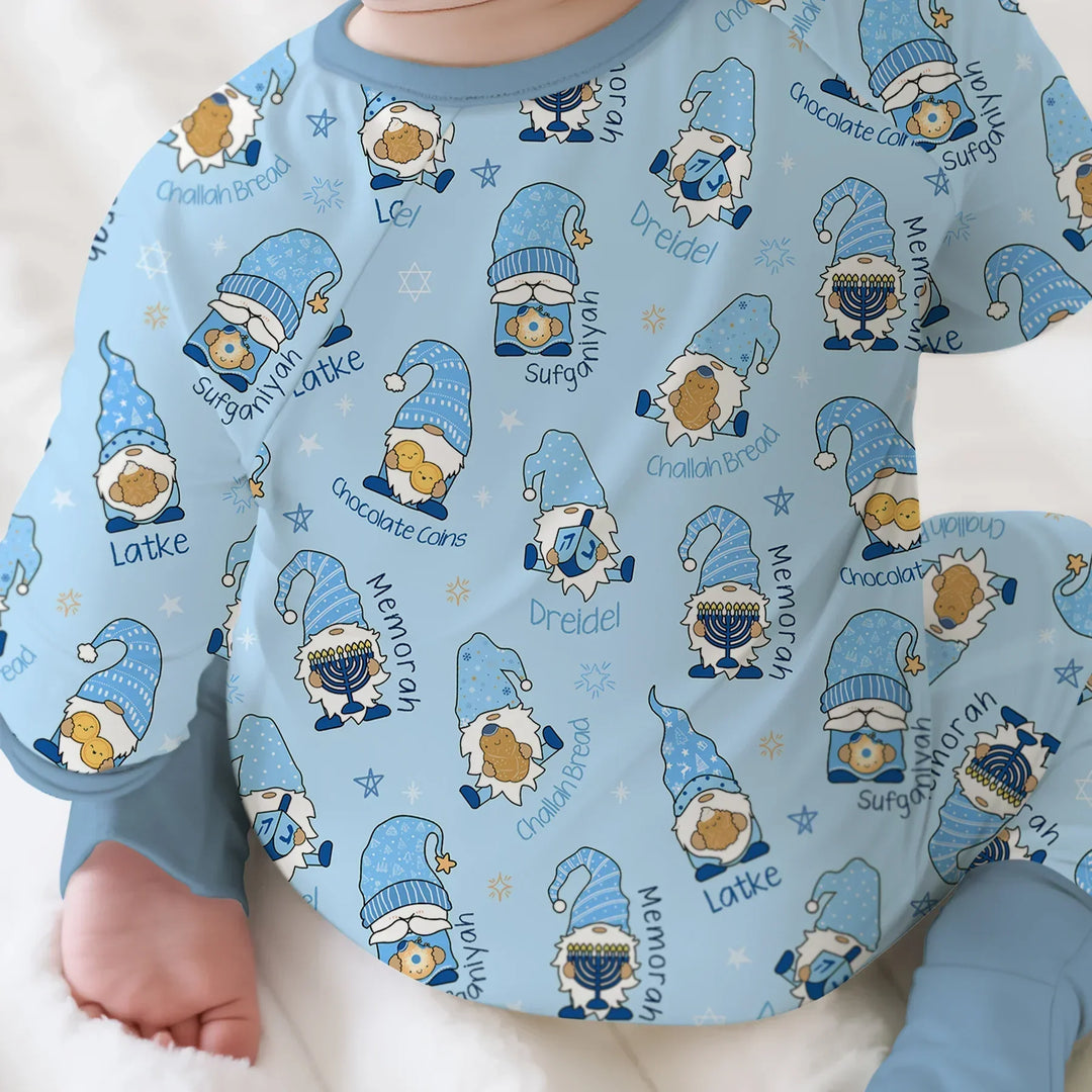 Happy Hanukkah Matching Family Convertible Zippy , Happy Hanukkah Matching Family Convertible Zippy - 0-3M / Girl