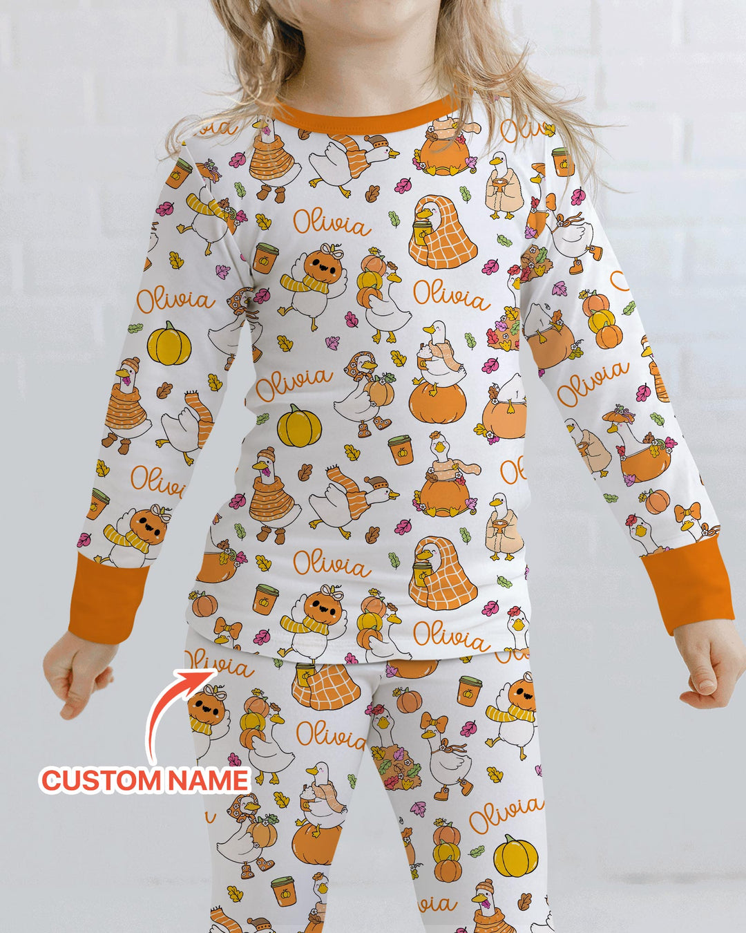 Fall Silly Goose Bamboo Two Piece Long Sleeve Pajama Set