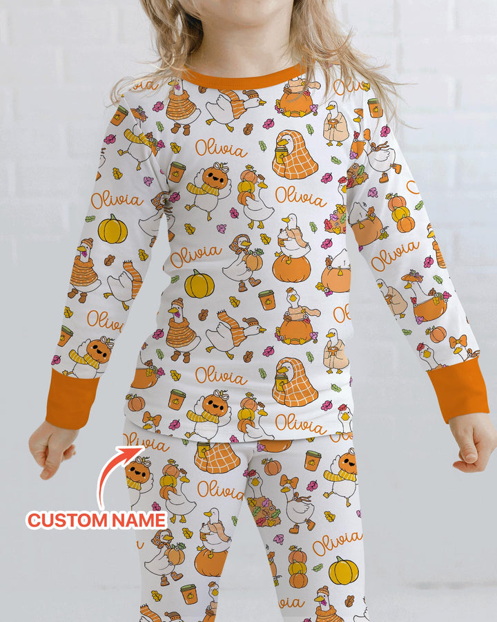 Fall Silly Goose Bamboo Two Piece Long Sleeve Pajama Set