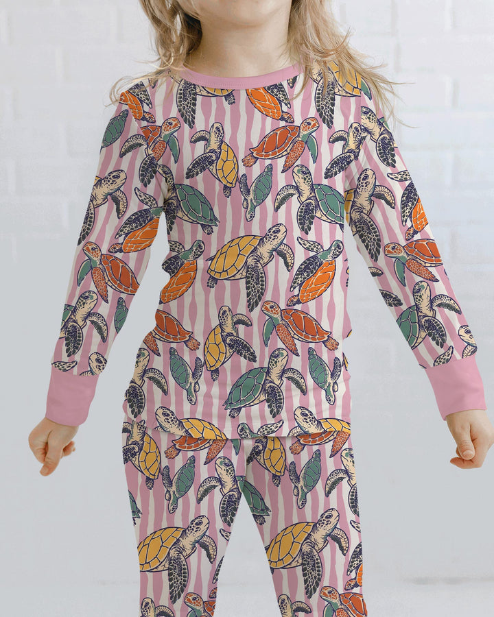 Zweiteiliges Langarm-Pyjama-Set mit Sommerfrüchten