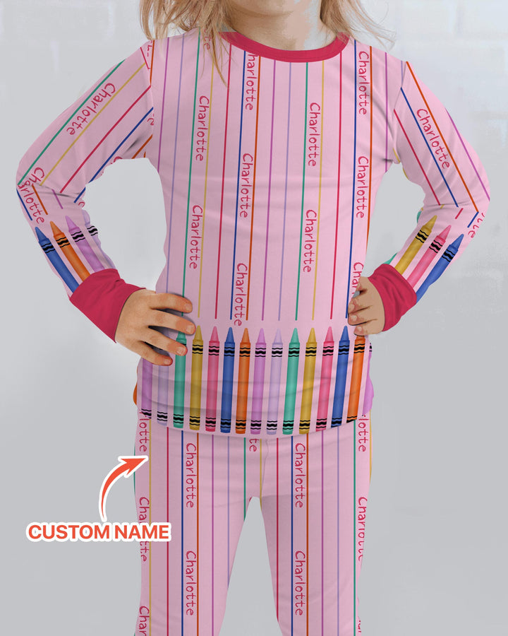 Zweiteiliges Langarm-Pyjama-Set mit Sommerfrüchten