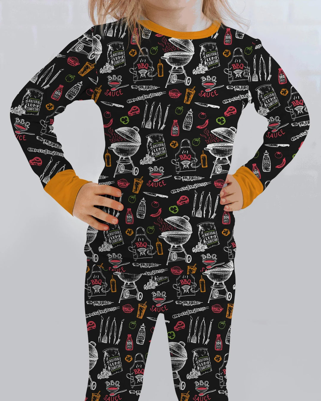 Zweiteiliges Langarm-Pyjama-Set mit Sommerfrüchten