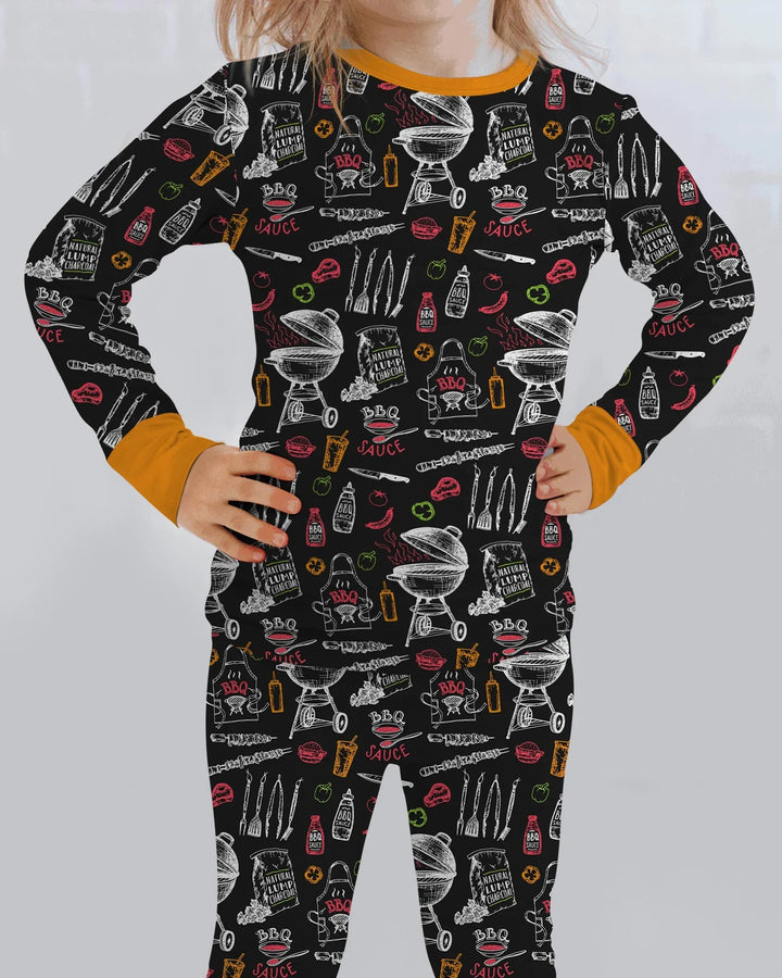 Zweiteiliges Langarm-Pyjama-Set mit Sommerfrüchten
