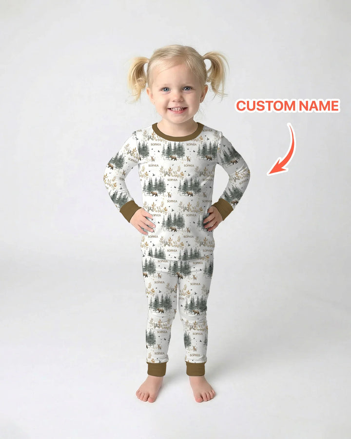 Zweiteiliges Langarm-Pyjama-Set mit Sommerfrüchten