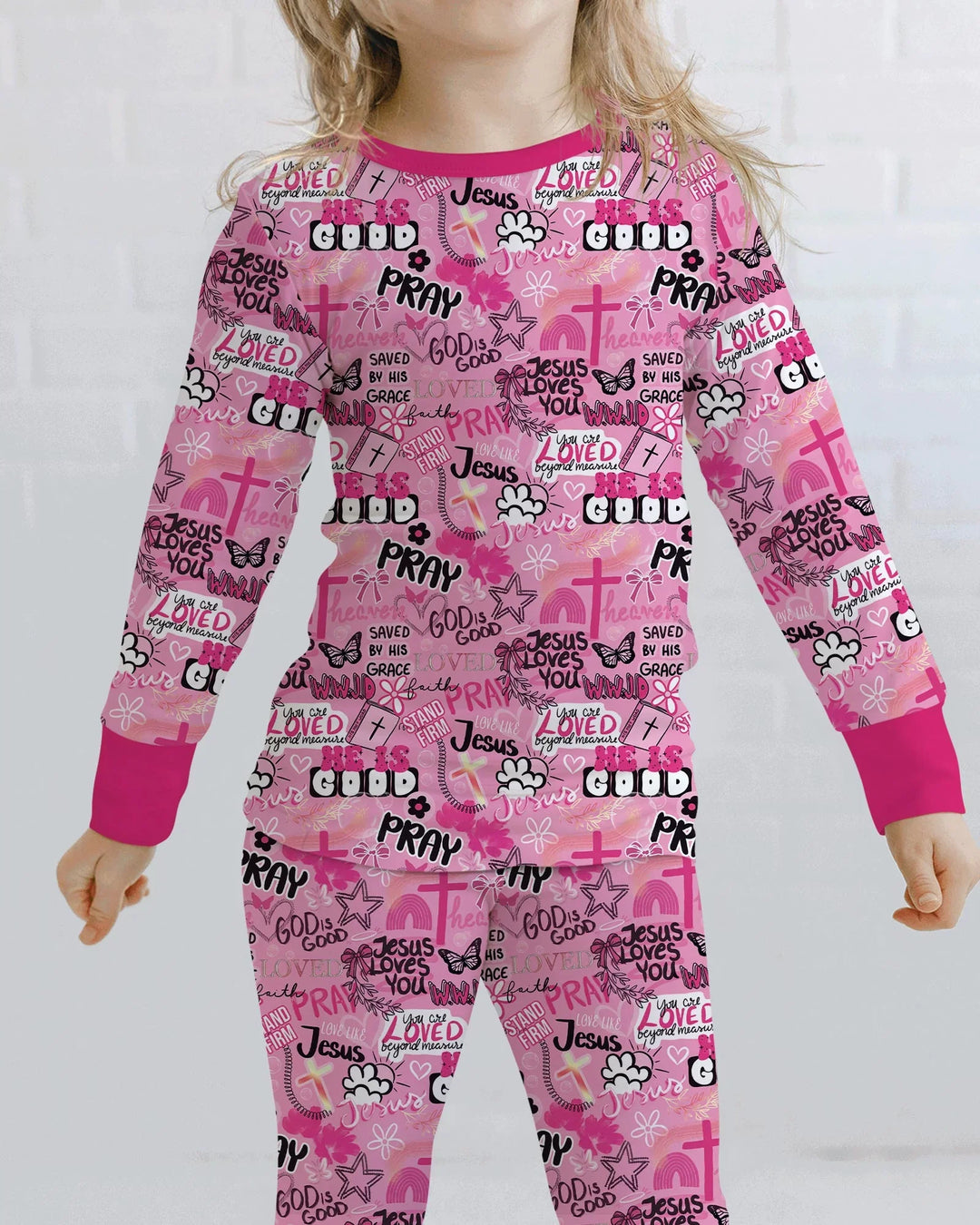 Zweiteiliges Langarm-Pyjama-Set mit Sommerfrüchten