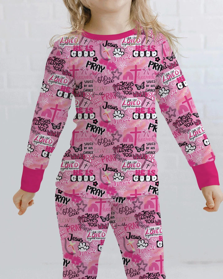 Zweiteiliges Langarm-Pyjama-Set mit Sommerfrüchten