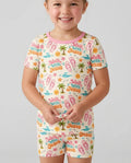 Groovy Summer Walk With Jesus Bamboo Two Piece Short Sleeve Shorts Pajama Set