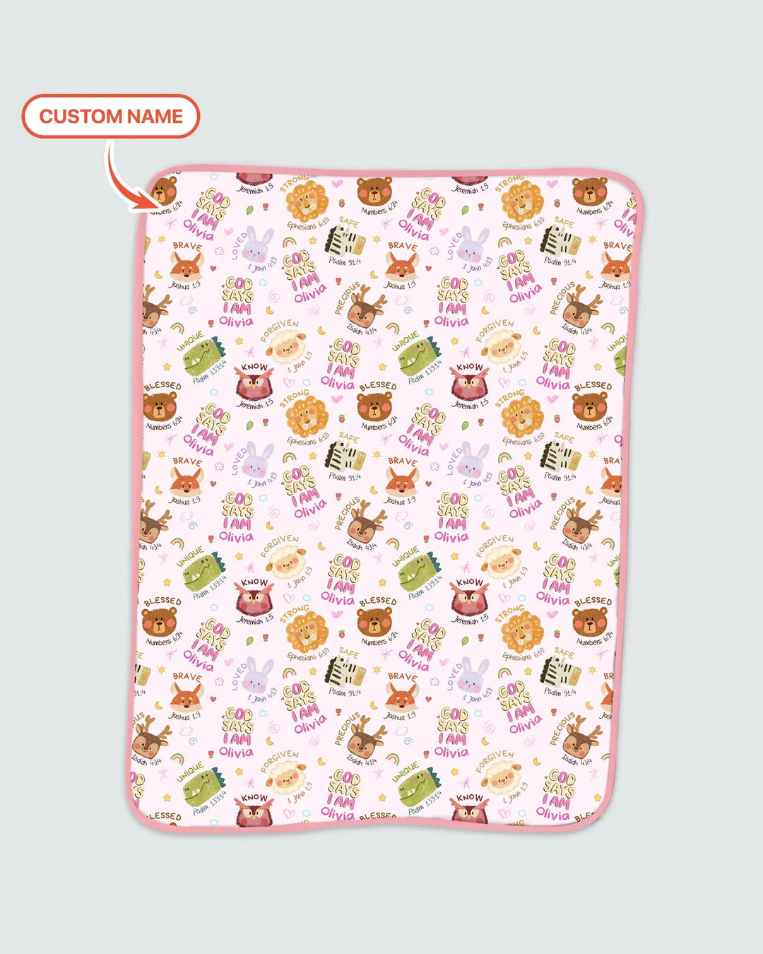 God Says I Am — Little Flock Custom Name Blanket