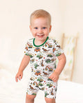 Template Zweiteiliges Pyjama-Set mit kurzen Ärmeln und Shorts