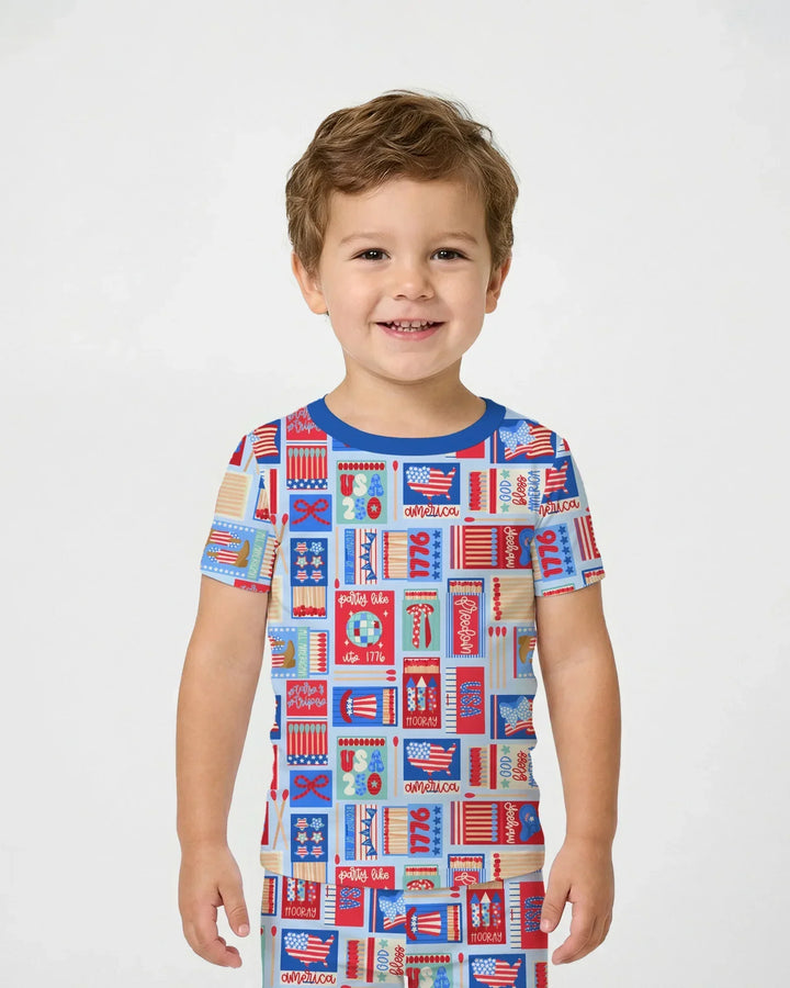 Zweiteiliges, kurzärmliges Pyjama-Set mit Marienkäfern