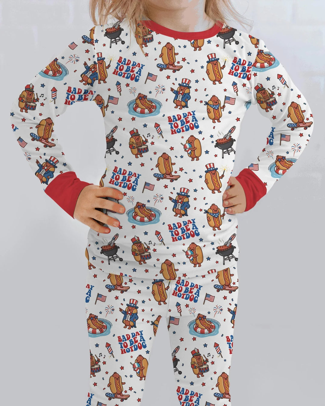 Zweiteiliges Langarm-Pyjama-Set mit Sommerfrüchten