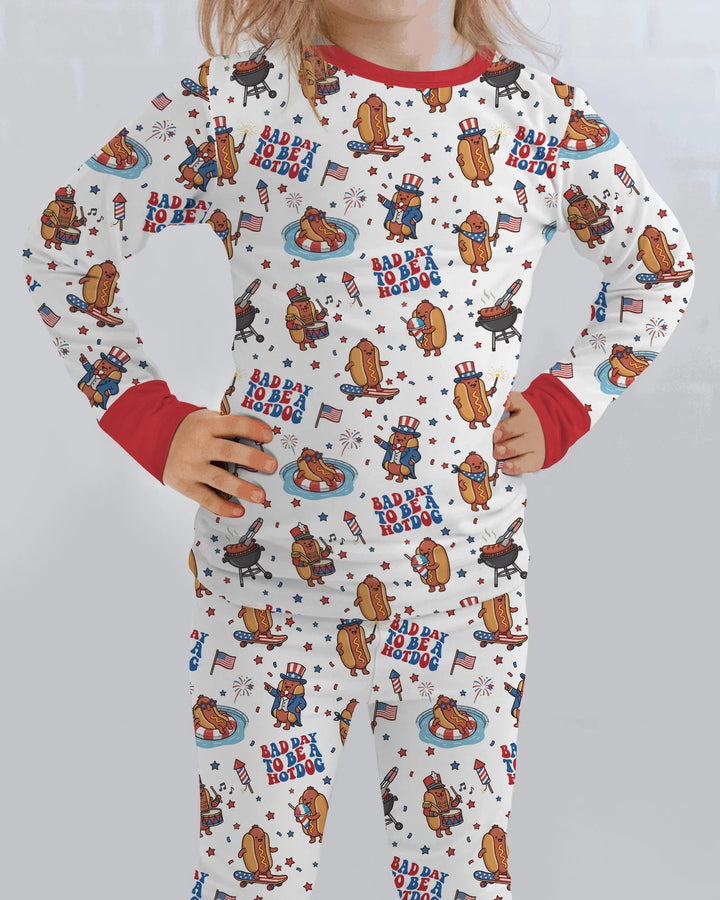 Zweiteiliges Langarm-Pyjama-Set mit Sommerfrüchten
