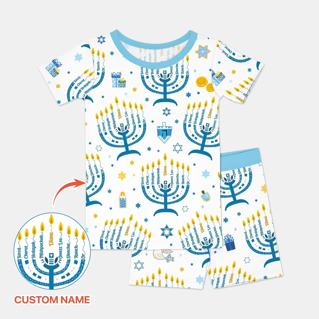 Zweiteiliges Pyjama-Set mit kurzen Ärmeln und Shorts im Sommer-Design