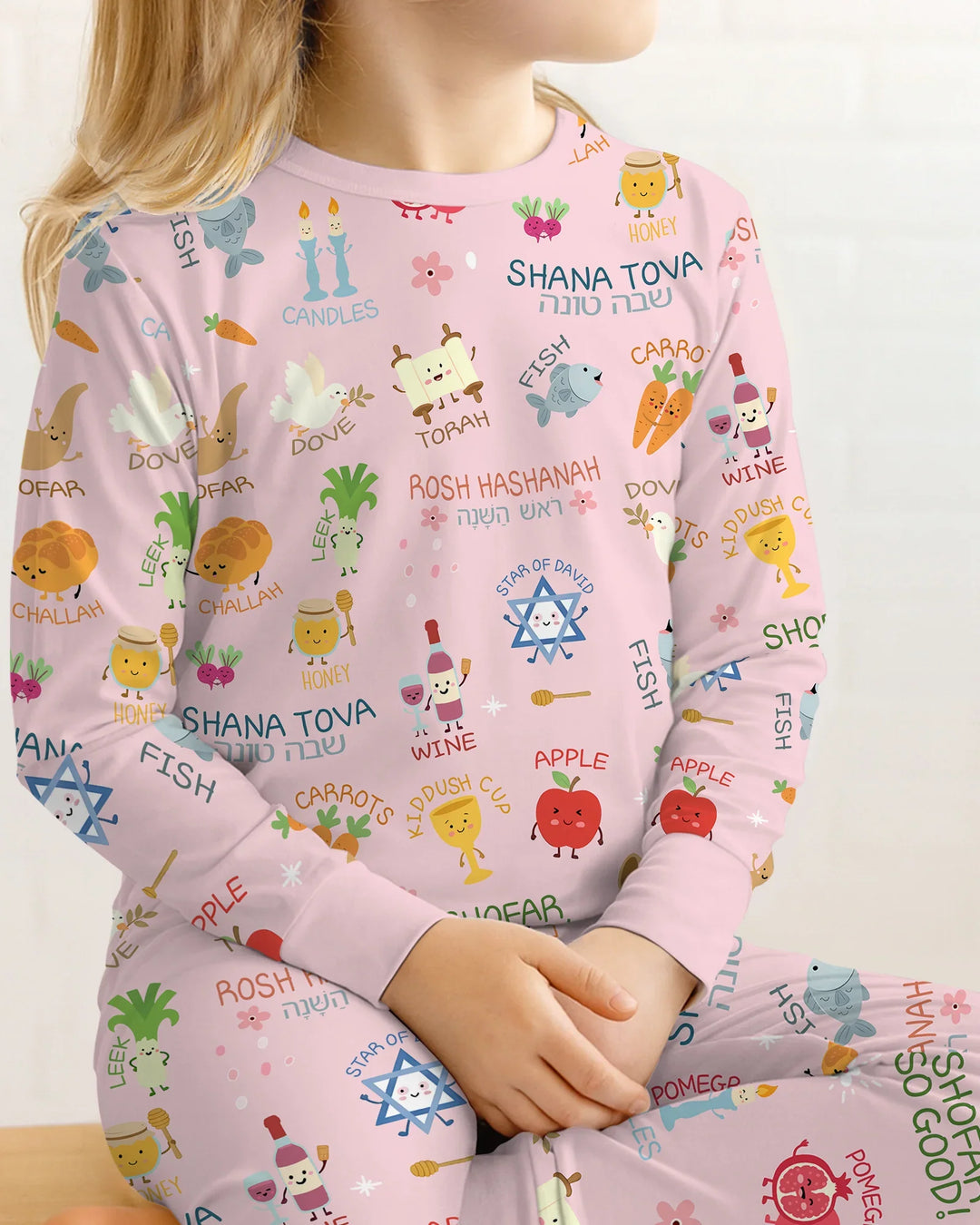 Zweiteiliges Langarm-Pyjama-Set mit Sommerfrüchten