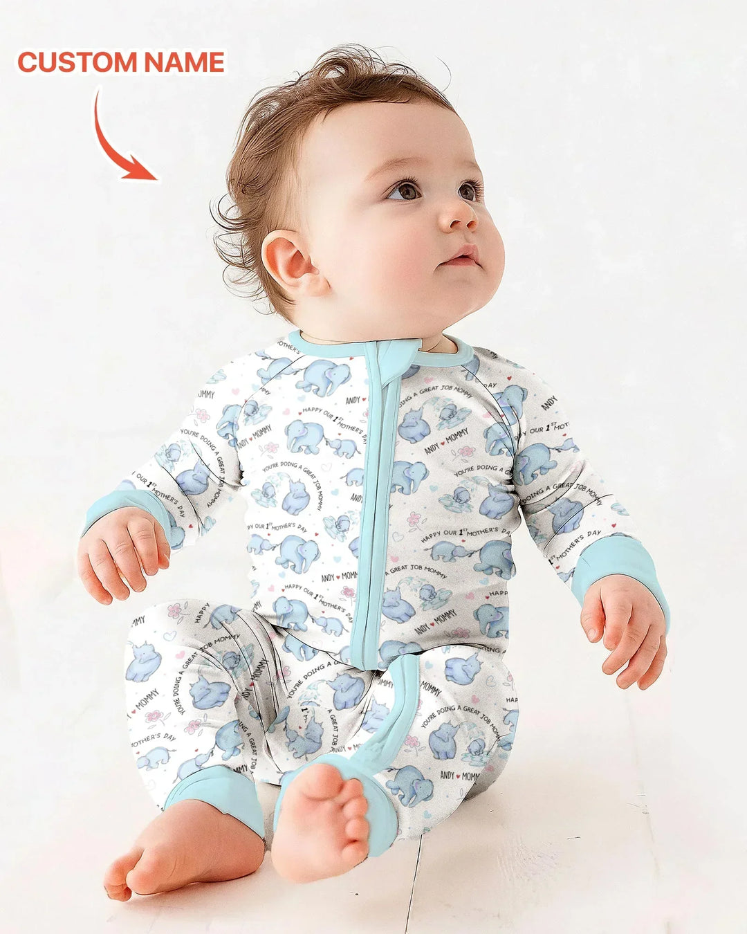 Gerippte Babykleidung mit individuellem Foto - Weich &amp; Skizzenhaft