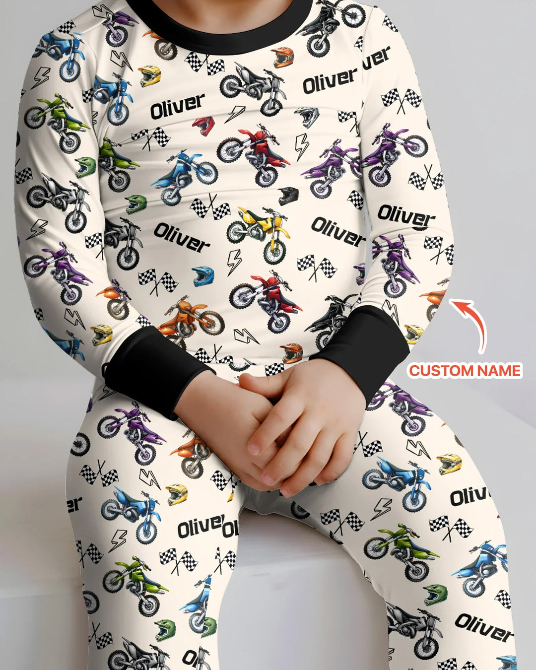 Zweiteiliges Langarm-Pyjama-Set mit Sommerfrüchten
