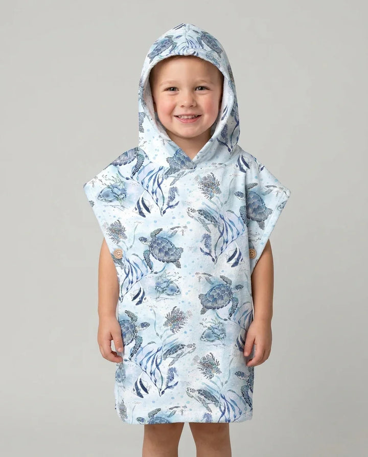 Little Turtles Familie passende Bambus-Bade-Ponchos