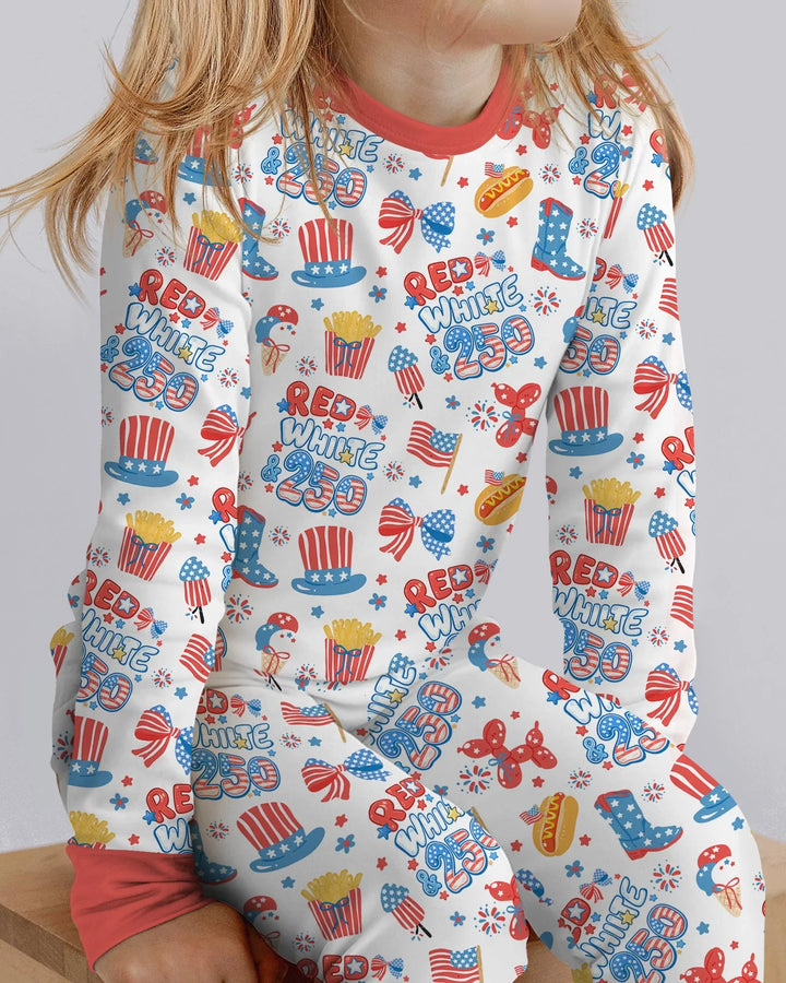 Zweiteiliges Langarm-Pyjama-Set mit Sommerfrüchten