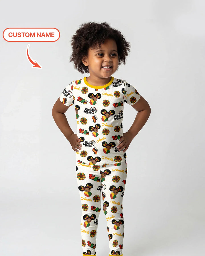 Zweiteiliges, kurzärmliges Pyjama-Set mit Marienkäfern