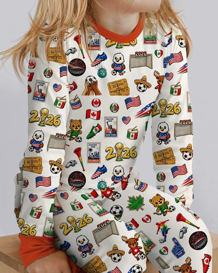 Zweiteiliges Langarm-Pyjama-Set mit Sommerfrüchten