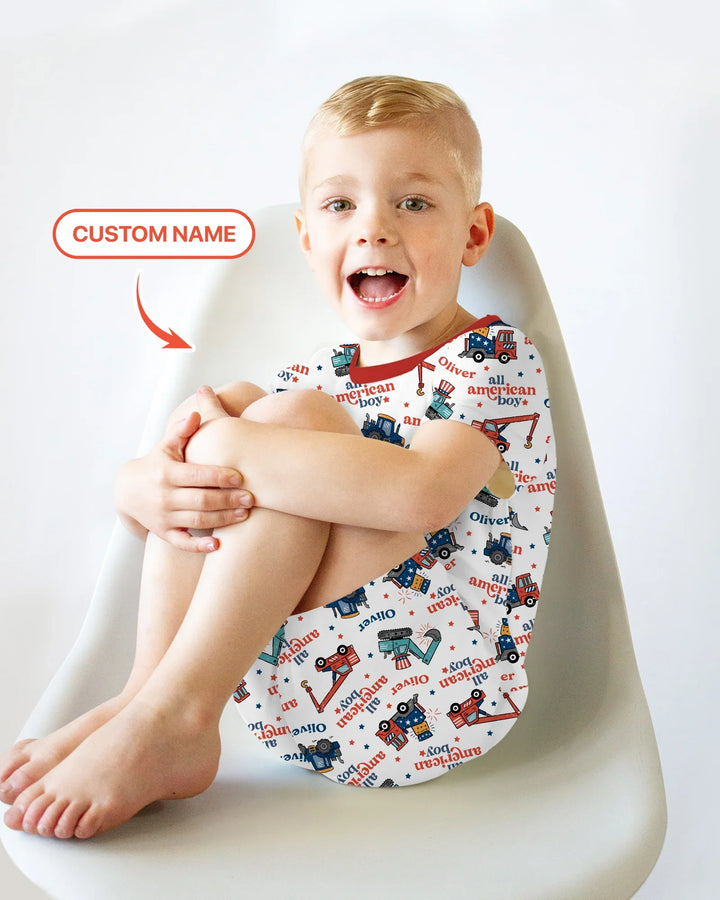 Zweiteiliges Pyjama-Set mit kurzen Ärmeln und Shorts im Sommer-Design