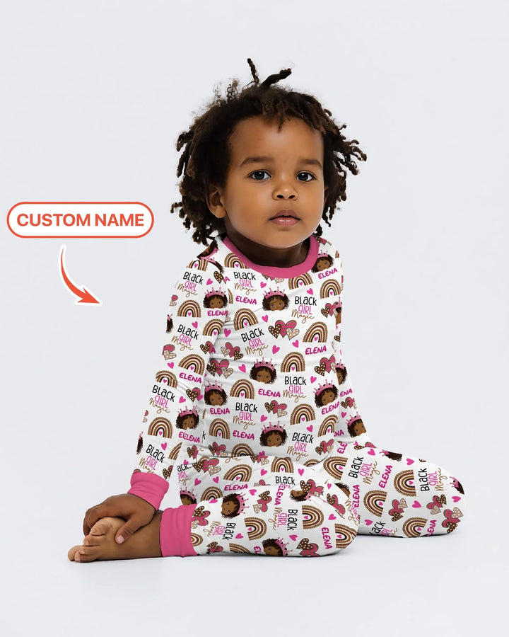 Zweiteiliges Langarm-Pyjama-Set mit Sommerfrüchten