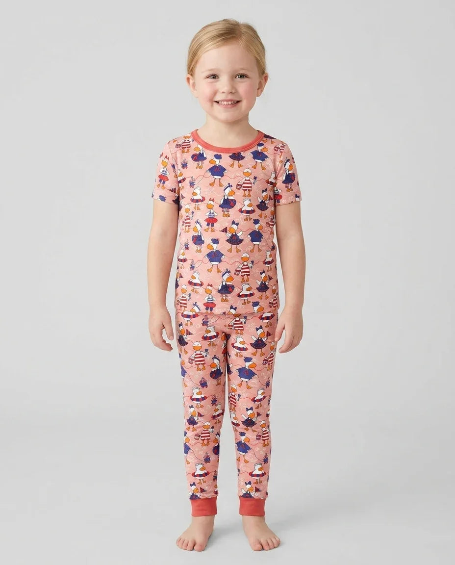 Zweiteiliges, kurzärmliges Pyjama-Set mit Marienkäfern