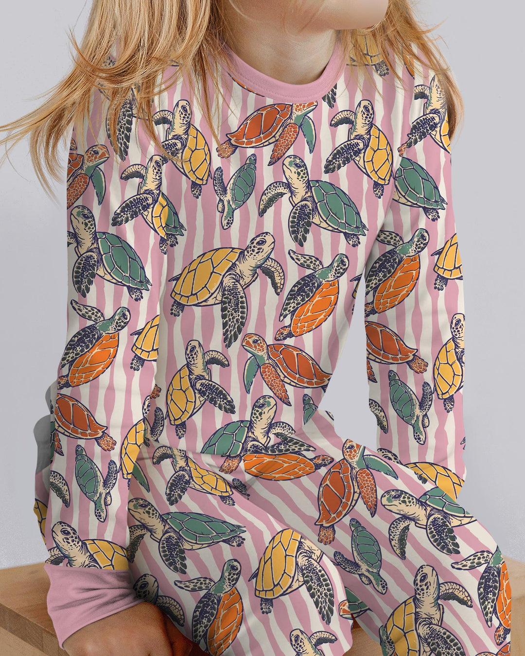 Zweiteiliges Langarm-Pyjama-Set mit Sommerfrüchten