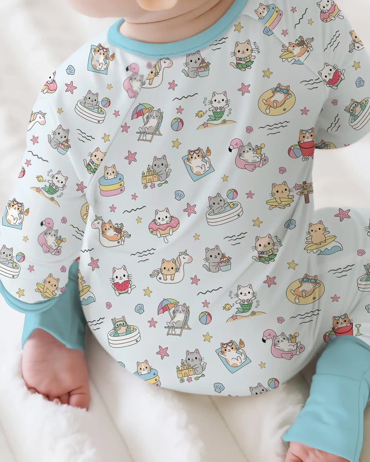 Kawaii Cats Summer Vacation Bamboo Convertible Zippy