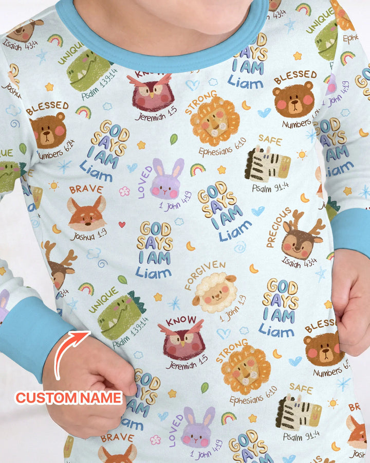 Zweiteiliges Langarm-Pyjama-Set mit Sommerfrüchten