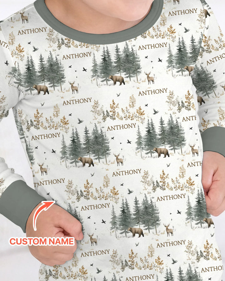 Zweiteiliges Langarm-Pyjama-Set mit Sommerfrüchten