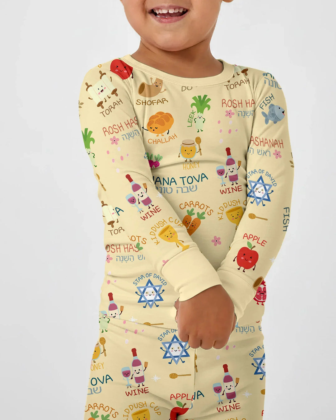Zweiteiliges Langarm-Pyjama-Set mit Sommerfrüchten