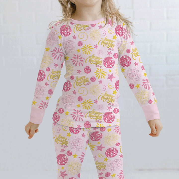 New Year's Eve Celebration Bamboo Two Piece Long Sleeve Pajama Set