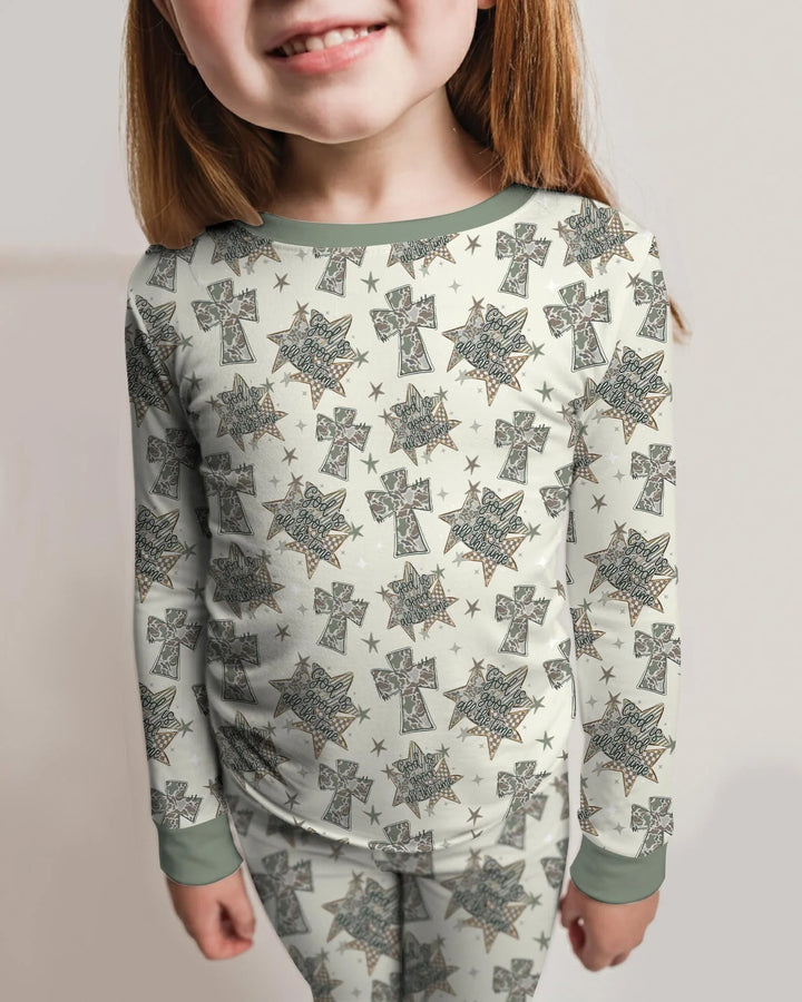 Zweiteiliges Langarm-Pyjama-Set mit Sommerfrüchten