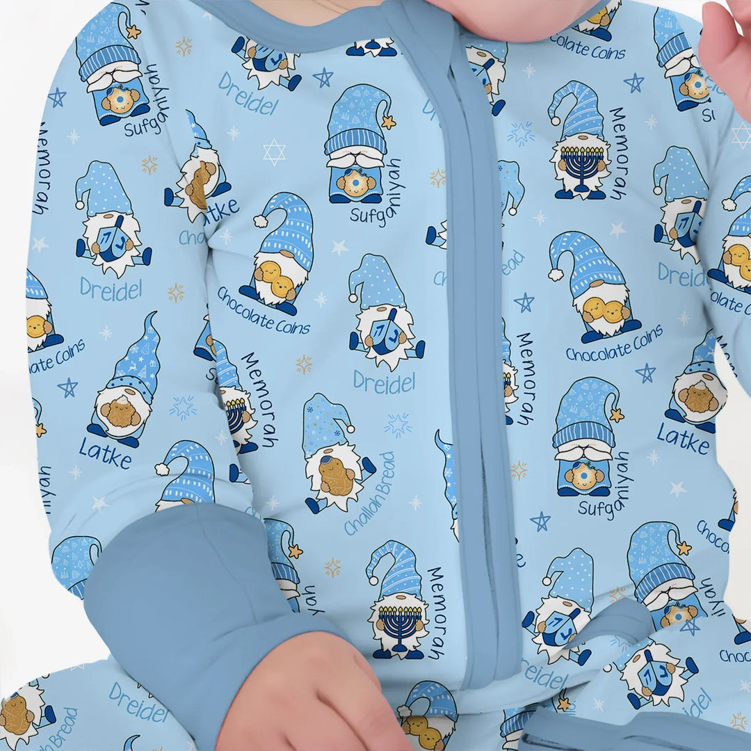 Happy Hanukkah Matching Family Convertible Zippy , Happy Hanukkah Matching Family Convertible Zippy - 0-3M / Girl