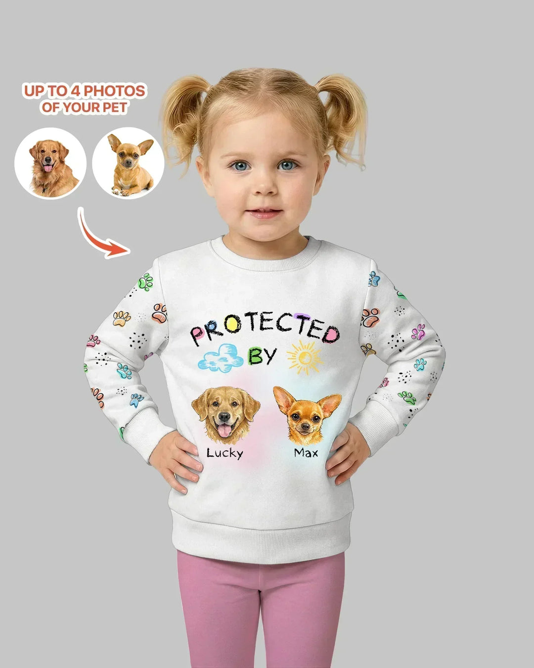 Personalisierbares Foto-Bambus-Rundhals-Sweatshirt „Protected By“