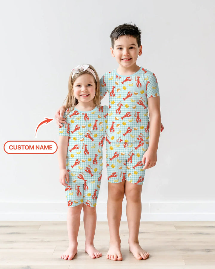 Zweiteiliges Pyjama-Set mit kurzen Ärmeln und Shorts im Sommer-Design