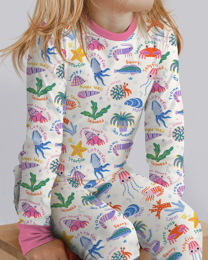 Tide Pool Pals Bamboo Two Piece Long Sleeve Pajama Set