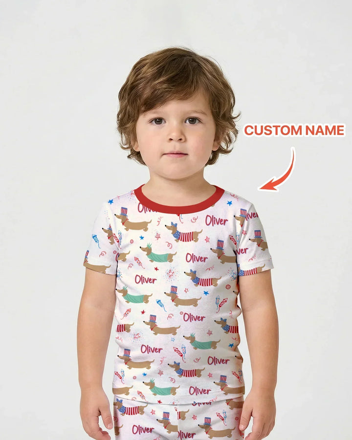 Zweiteiliges, kurzärmliges Pyjama-Set mit Marienkäfern
